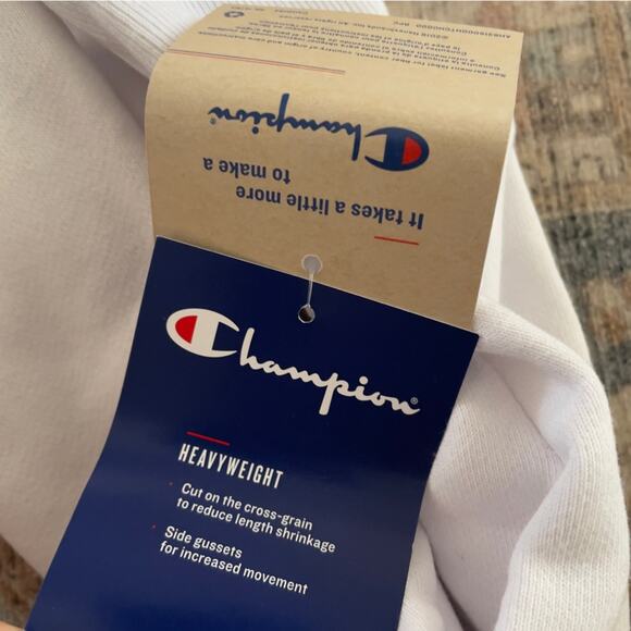 Champion Men’s Reverse Weave Heavyweight Hoodie Sweatshirt Size Small White New - Picture 12 of 16
